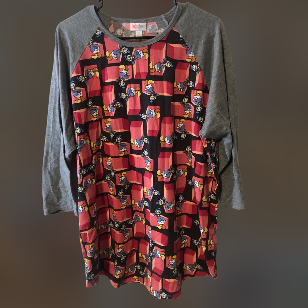 LuLaRoe Randy Disney Donald Duck 2XL - Baseball Tee Sensational Six Walt Disney